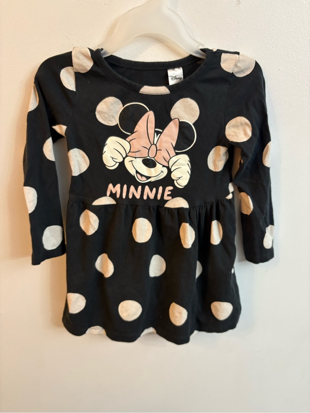 4/30$ H&M X Disney Minnie Mouse Polka Dot Long Sleeve Dress 18-24 months